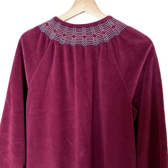 Womens Maxi Embroidered Robe Vanity Fair Vintage House Coat Embroidered Size M - Picture 7 of 8